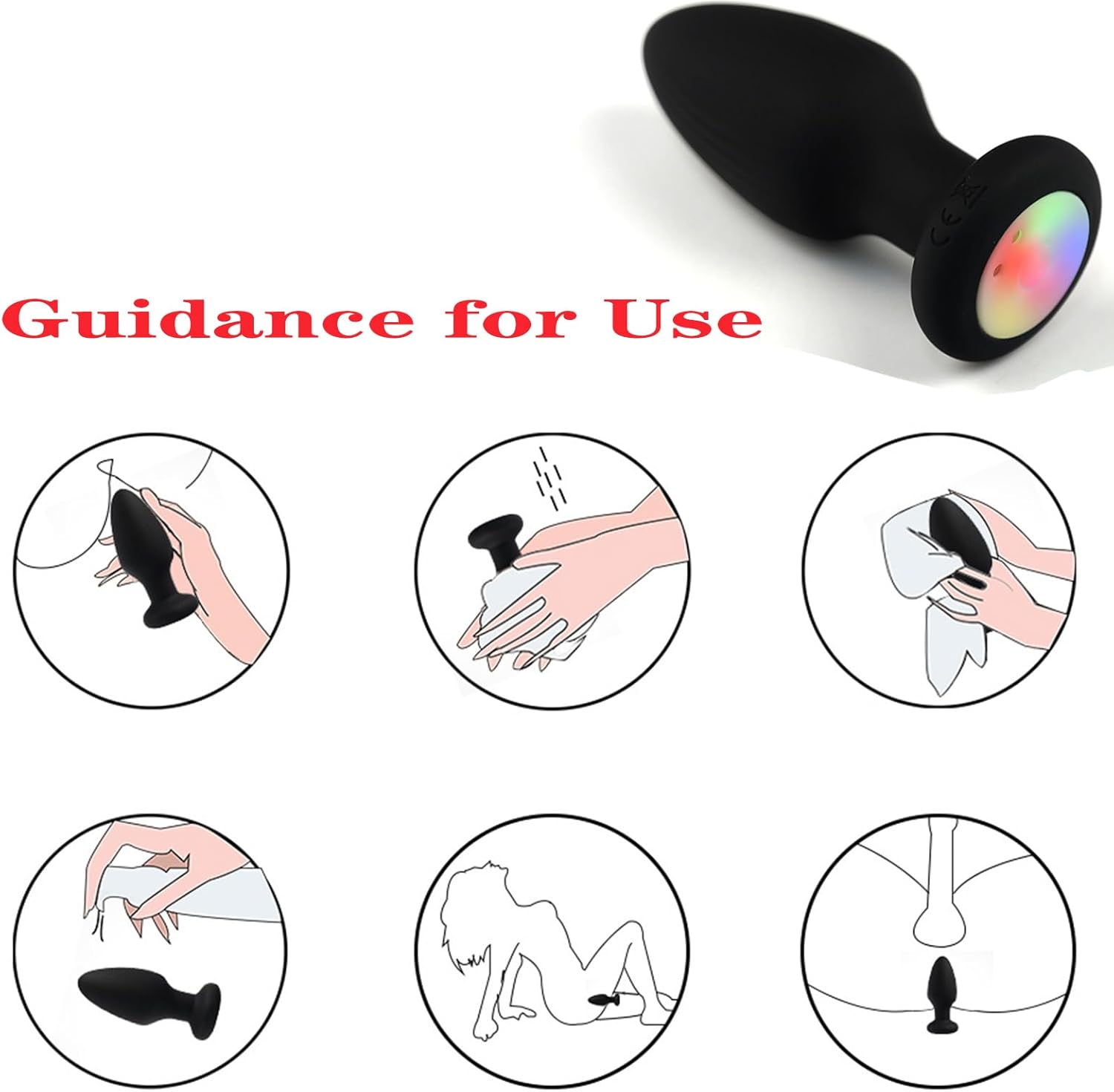 Multicolor Fox Tail Light Up Butt Plug with Remote 