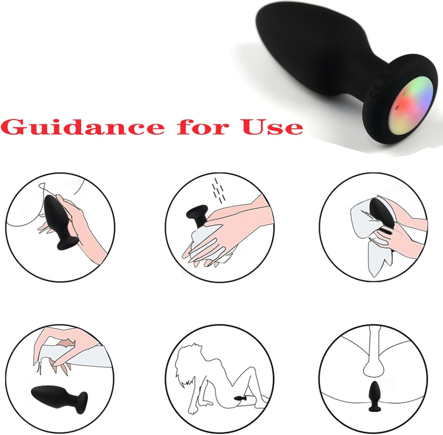 Multicolor Fox Tail Light Up Butt Plug with Remote 