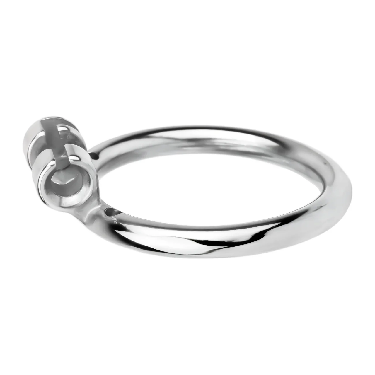 Stainless Steel Anti-escape Inverted Chastity Cage with Urethral Tube
