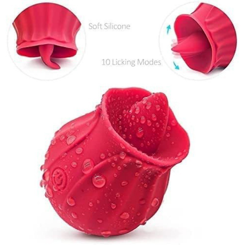 Rosegasm Rosebud Toy – 10 Tongue Licking Vibrator 