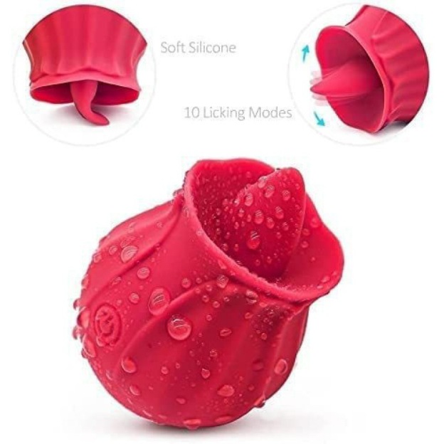 Rosegasm Rosebud Toy – 10 Tongue Licking Vibrator 