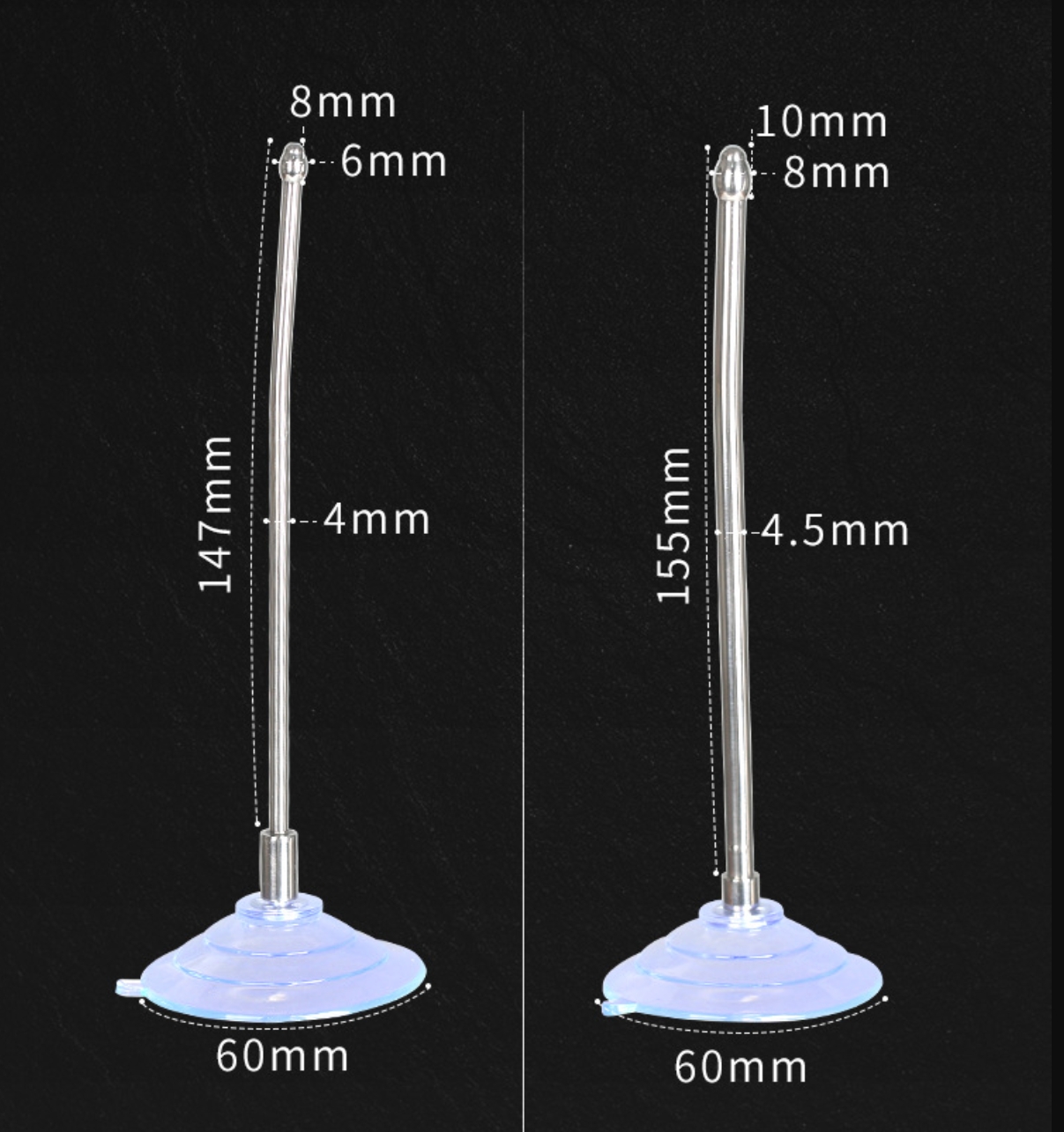 Urethral Sound with Suction Cup Base -WeLovePlugs