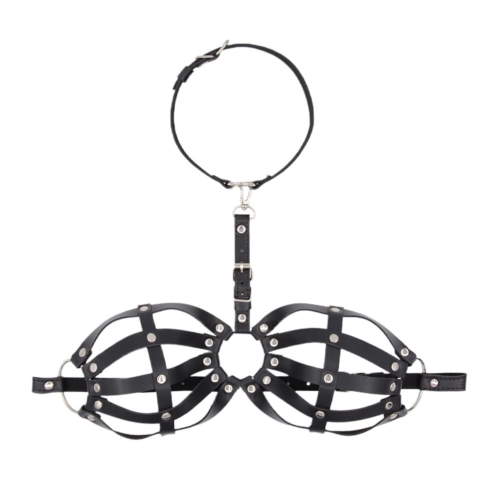 Sexy BDSM Halter Harness Cage Bra Lingerie-WeLovePlugs