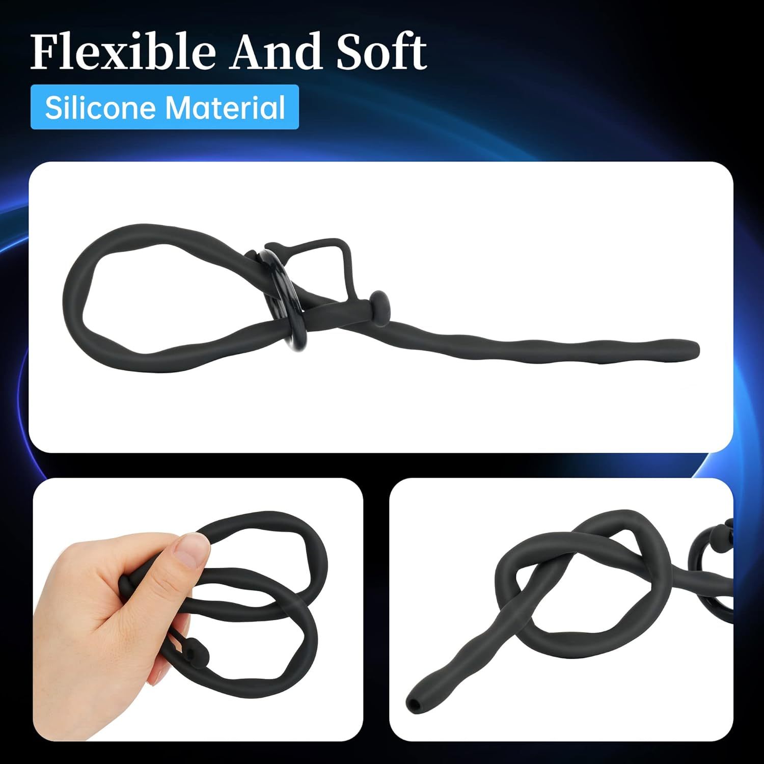 Man-creampie Maker Beaded Silicone Urethral Sounds 