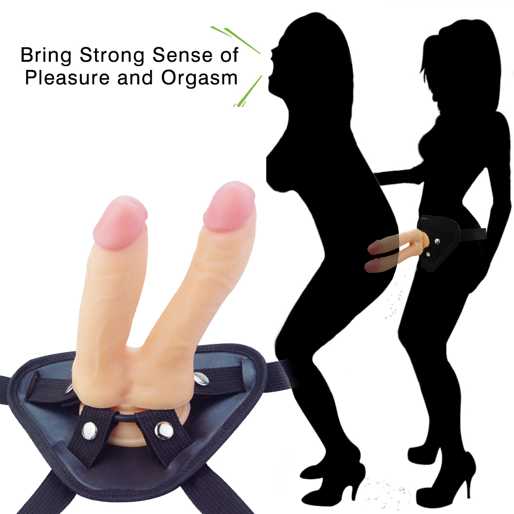 Realistic Suction Cup Double End Strap On Dildo – Wearable & Hands-Free