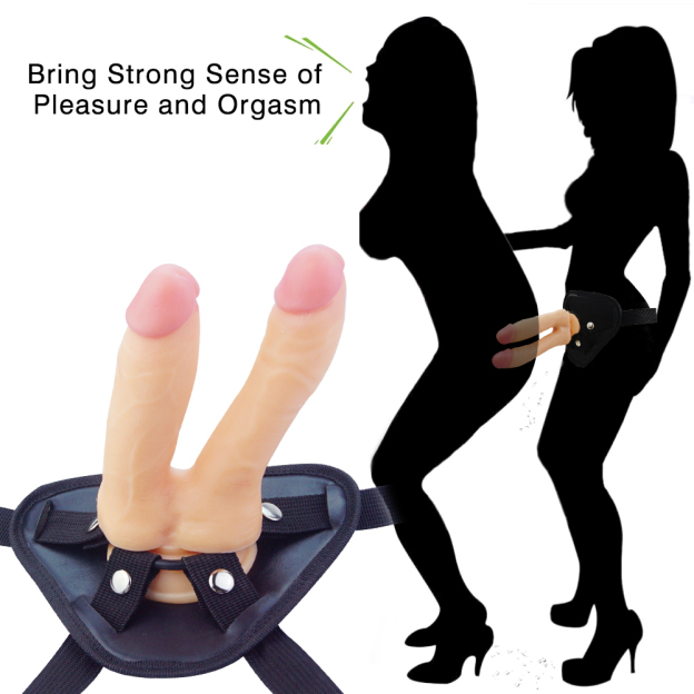 Realistic Suction Cup Double End Strap On Dildo – Wearable & Hands-Free