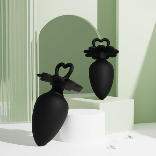 Heart-shaped Loop Silicone Anal Plug  Set