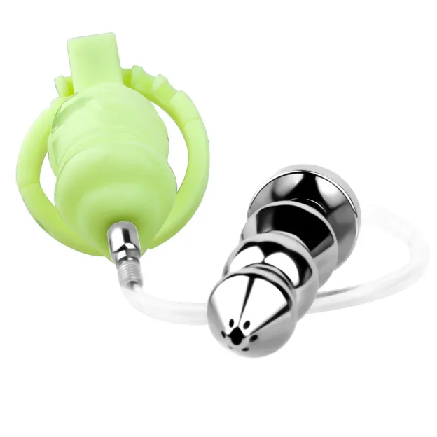 Adjustable Handcuff Resin Chastity Cage with Urethral Cathedral Tube-WeLovePlugs
