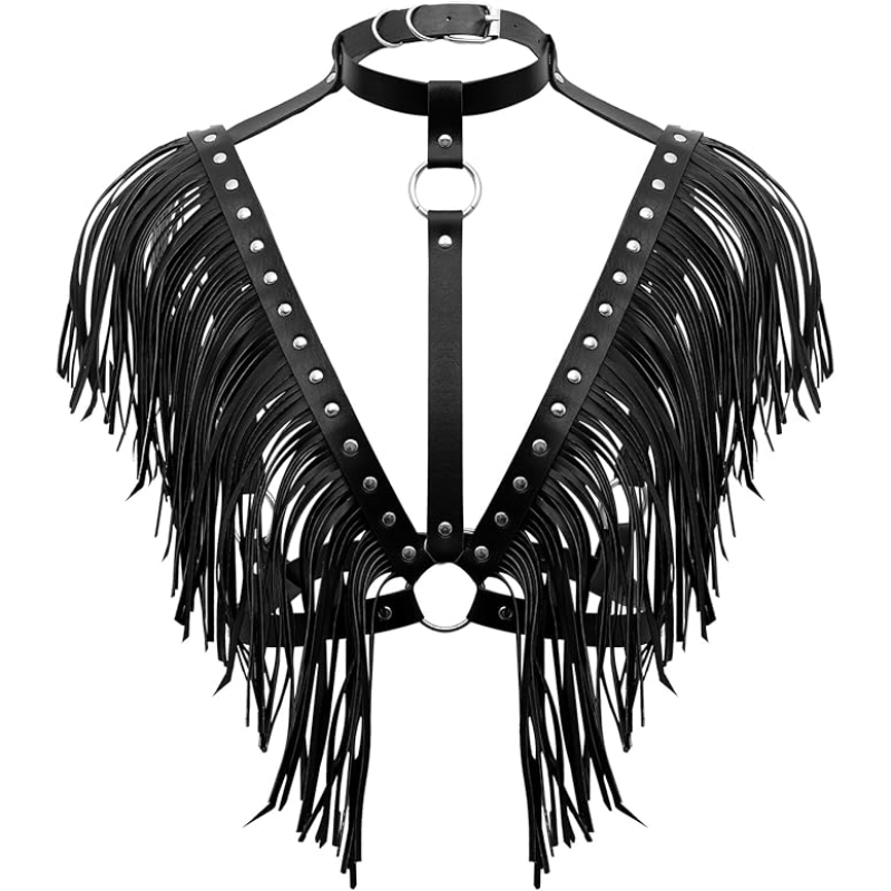 FlexLuxe Adjustable Lingerie Harness Tassel Cape-WeLovePlugs