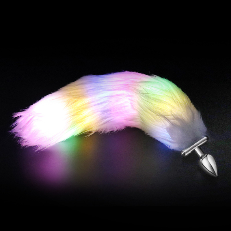 LED Light Up Fox Tail Anal Plug-WeLovePlugs