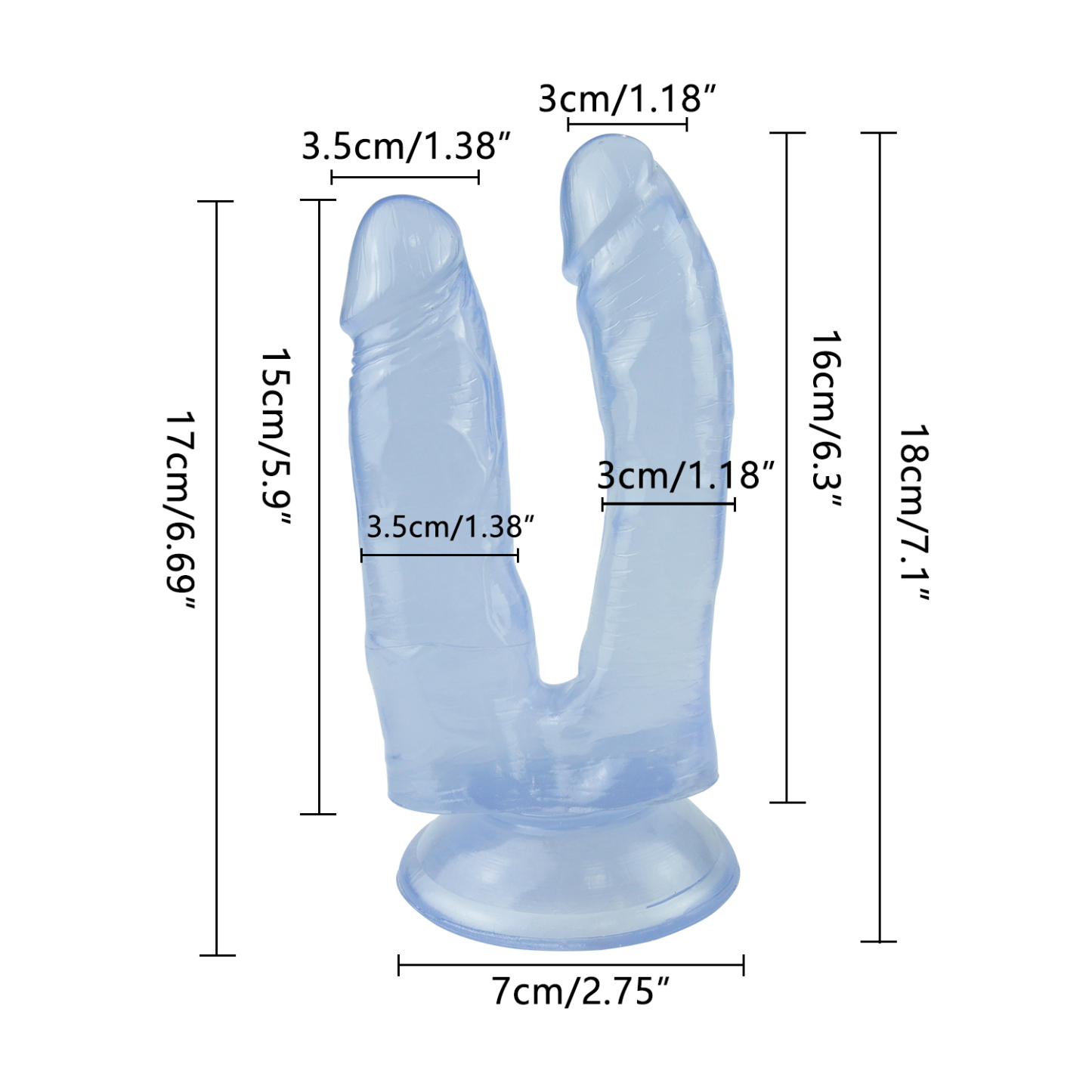 Realistic Suction Cup Double End Strap On Dildo – Wearable & Hands-Free