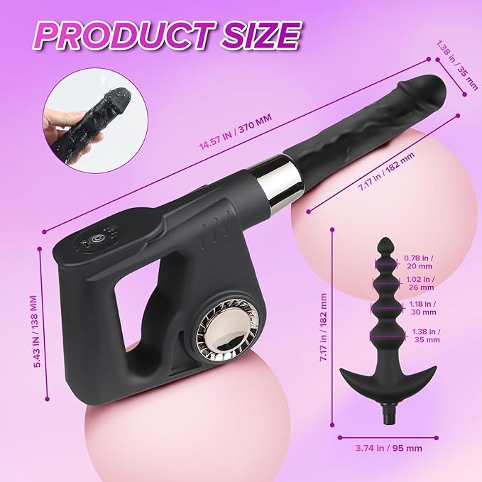 Mini Sex Fucking Machine with Realistic Dildo & Anal Plug – Adjustable Impact Modes & USB Rechargeable