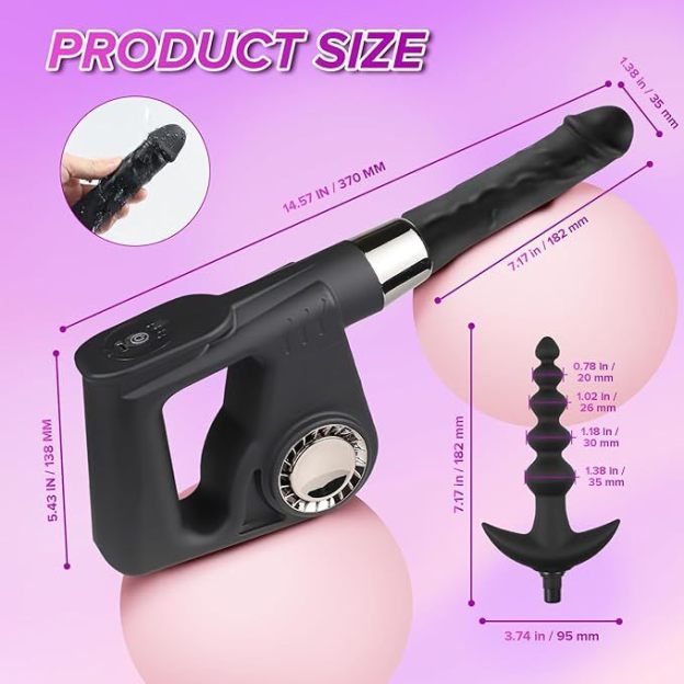 Mini Sex Fucking Machine with Realistic Dildo & Anal Plug – Adjustable Impact Modes & USB Rechargeable