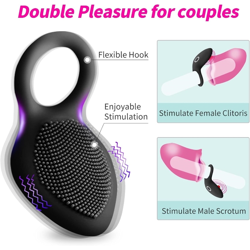 10-Speed Vibrating Cock Ring - Rechargeable Stretchy Silicone Ring for Couples-WeLovePlugs