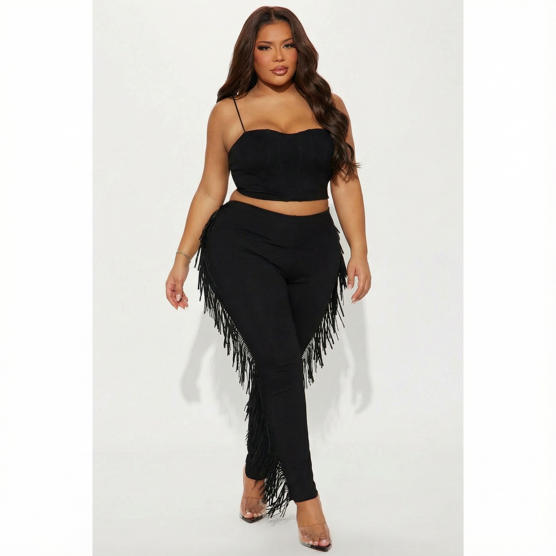 Rhinestone Fringe Legging - image 1
