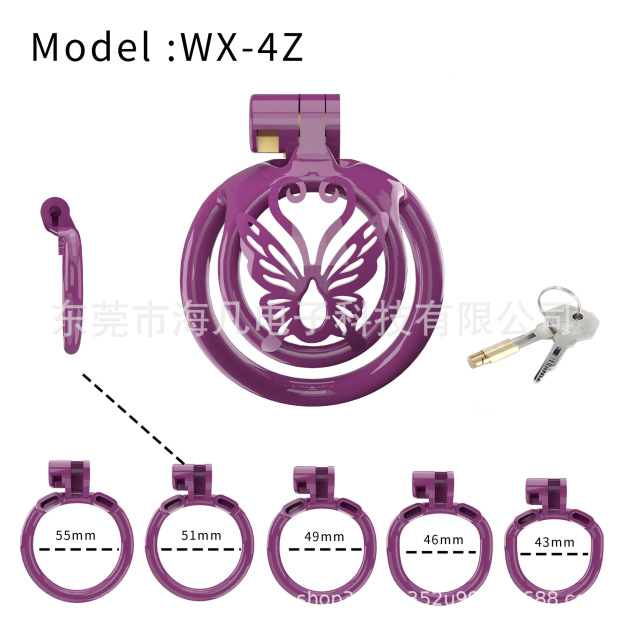 Butterfly Sissy Chastity Cage with 5 Rings -WeLovePlugs