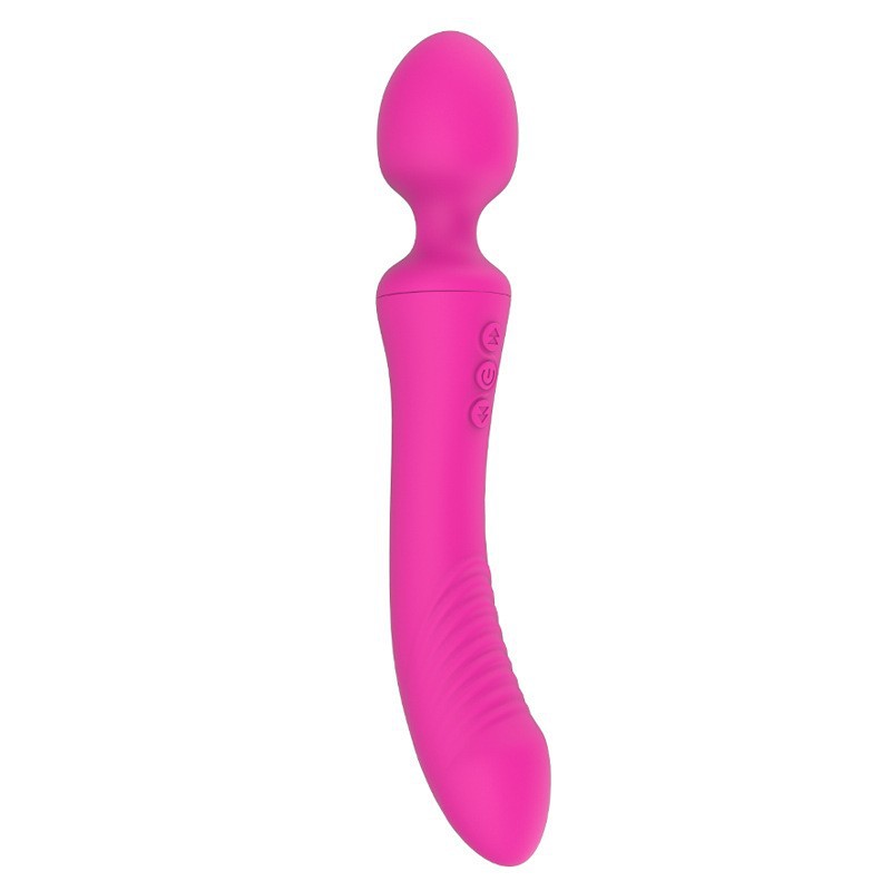 Dual Vibrator Powerful Magic Wand Clitoris Vagina Massager Anal Plug - Rose - image 2