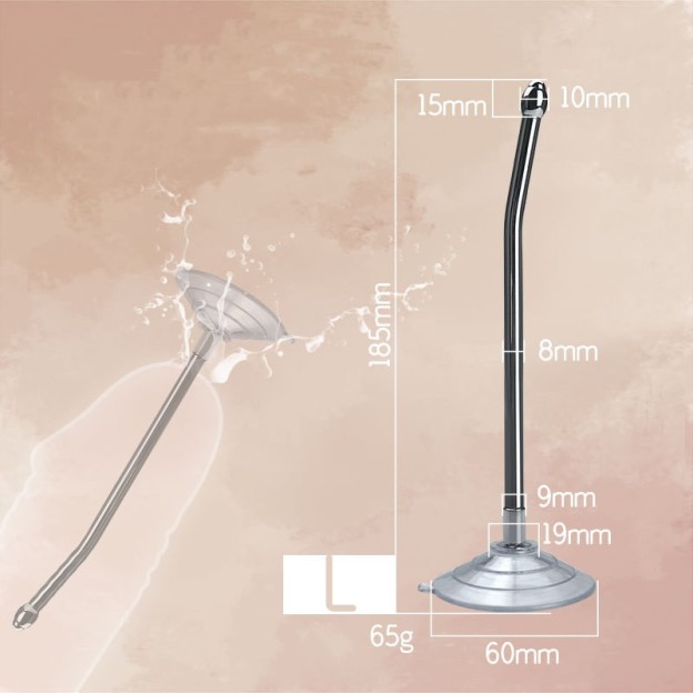 Stainless Steel Urethral Sound with Suction Bottom -WeLovePlugs