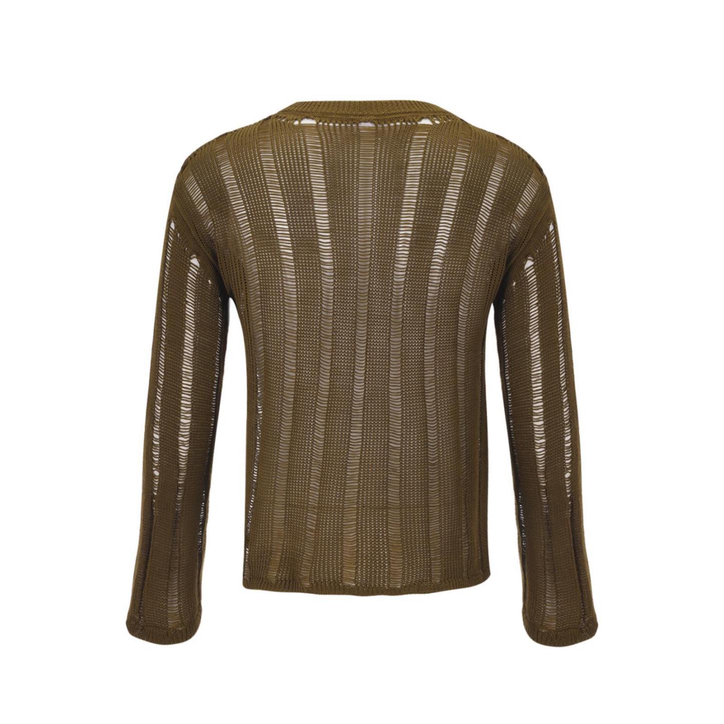 Micro Sheer Cutout Stretch Sweater - image 4
