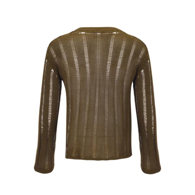 Micro Sheer Cutout Stretch Sweater - image 4