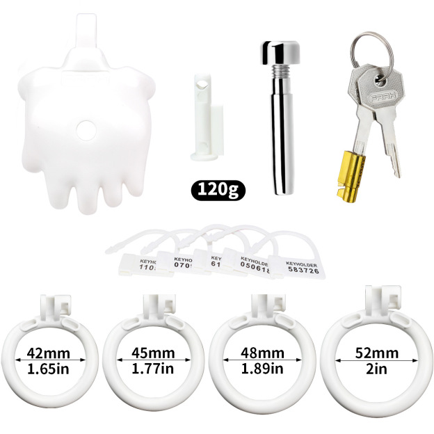 Resin Flat Sissy Chastity Cage with Urethral Tube-WeLovePlugs