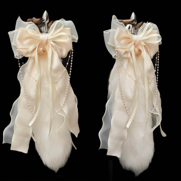 Luxury Fox Tail Plug Set – 15.7" Plush Tail With Pearl Chain & Interchangeable Plug Heads - image 14