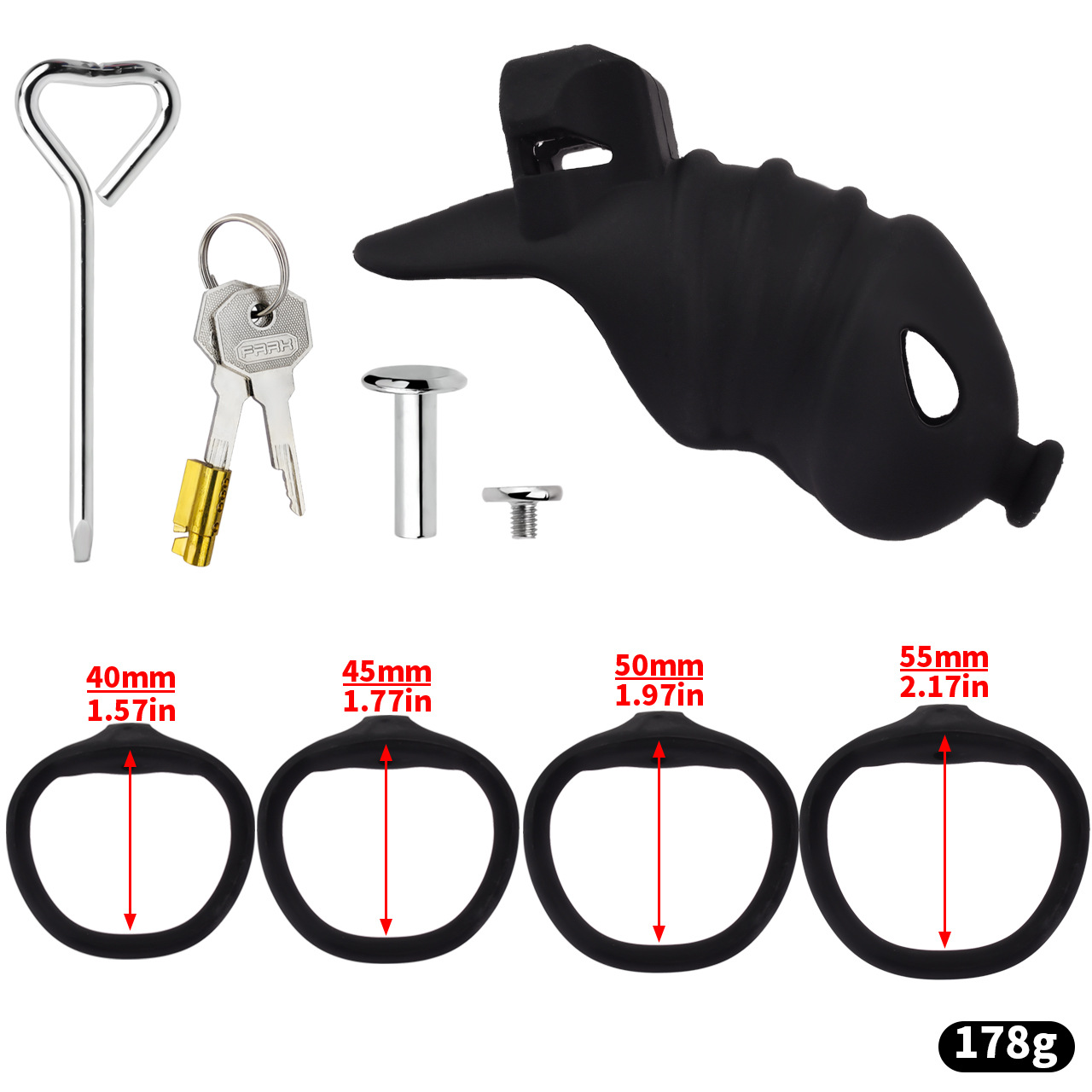 Premium Silicone Chastity Cage with Urethral Tube-WeLovePlugs