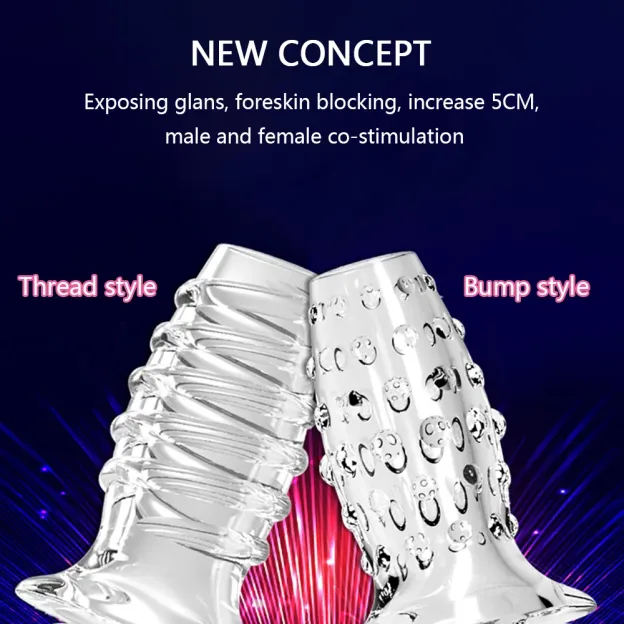 Reusable Penis Cock Sleeve Silicone Enlargement Sex Toys -WeLovePlugs