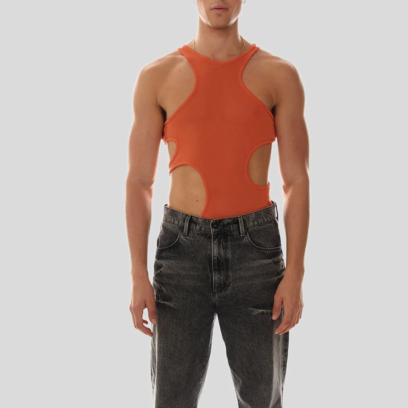 Men's Sexy and Fun Lingerie Vest T-Shirt - Caramel - XXL - image 8