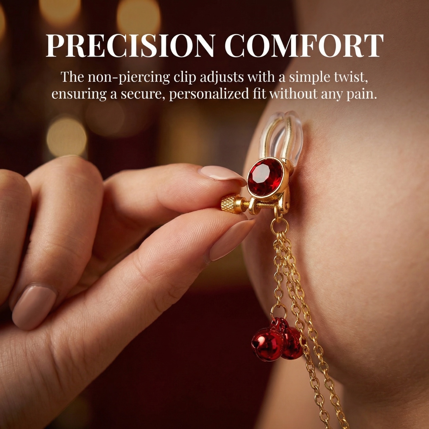 Crystal Chain-linked Nipple Ring  - image 5