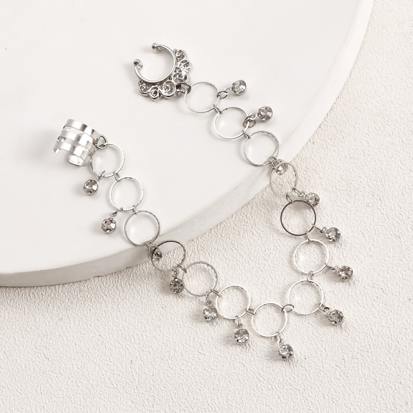 Vintage Nose to Ear Chain – Crystal Tassel Dangle Jewelry for Weddings & Parties-WeLovePlugs