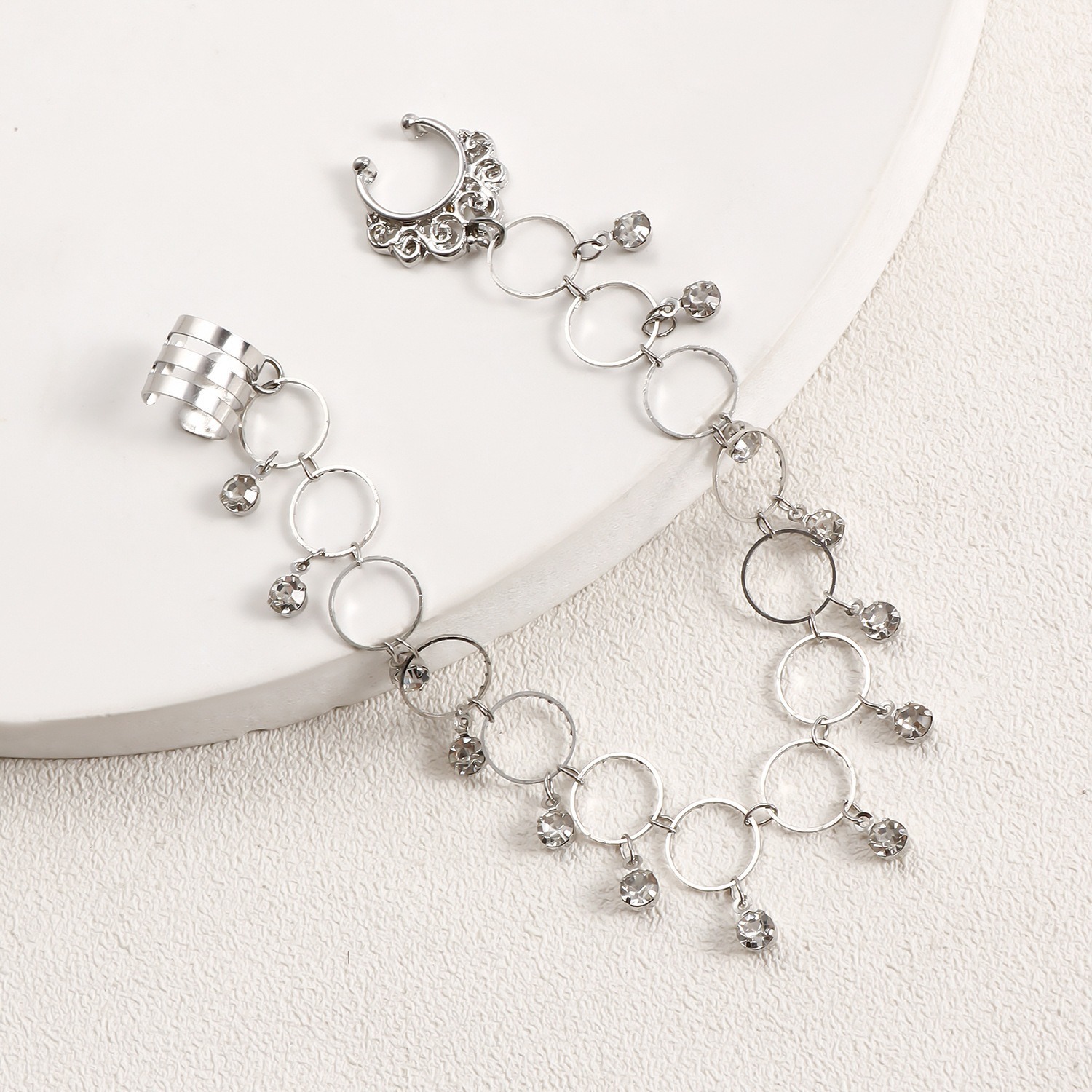 Vintage Nose to Ear Chain – Crystal Tassel Dangle Jewelry for Weddings & Parties-WeLovePlugs