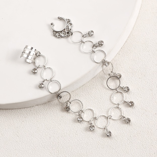 Vintage Nose to Ear Chain – Crystal Tassel Dangle Jewelry for Weddings & Parties-WeLovePlugs