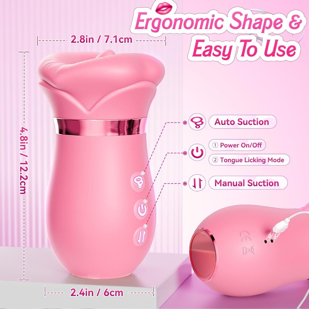 Exquisite Rose Kissing Vibrator-WeLovePlugs