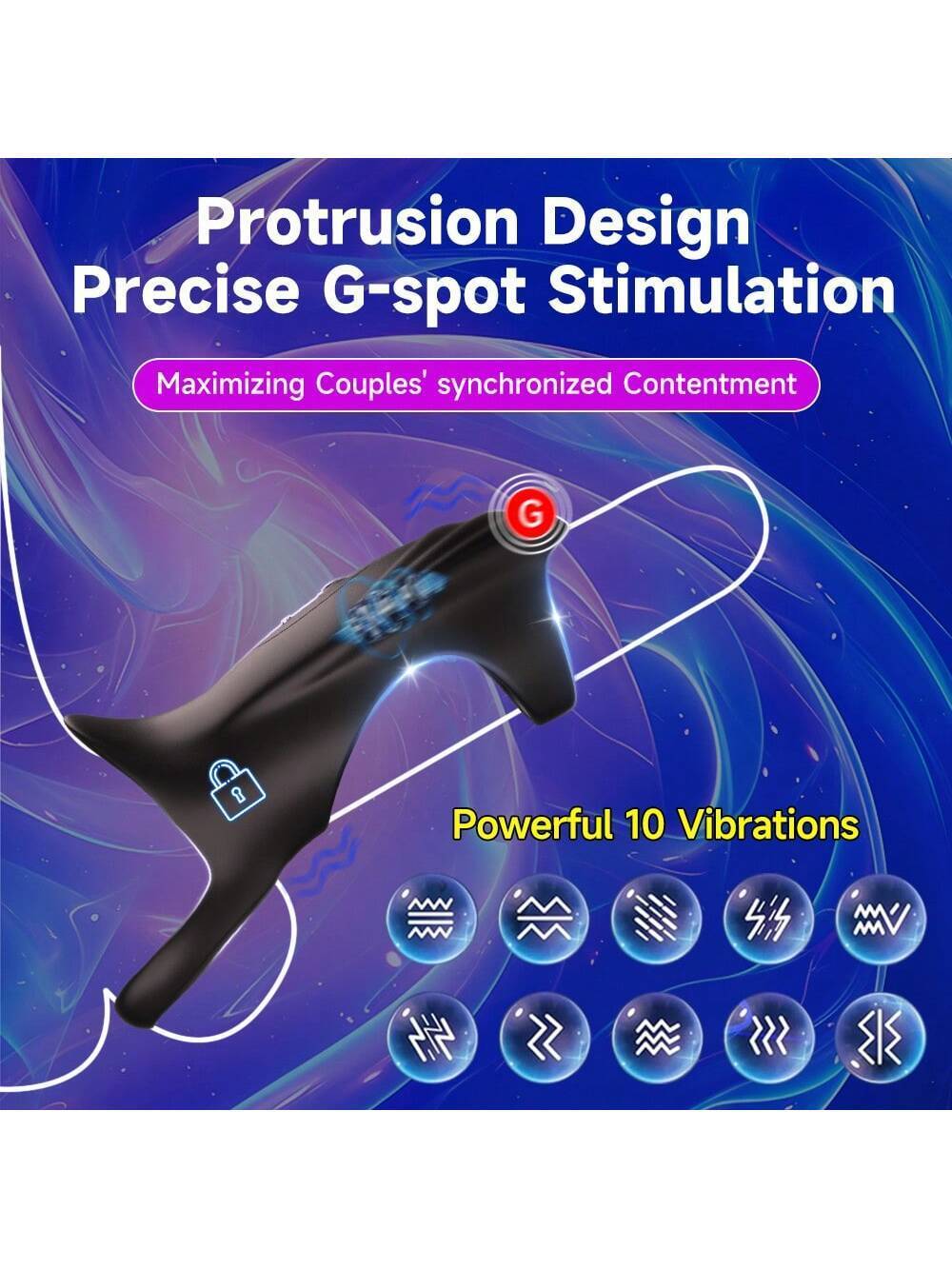 Powerful 10 Vibrations Penis Ring Vibrator APP Control -WeLovePlugs
