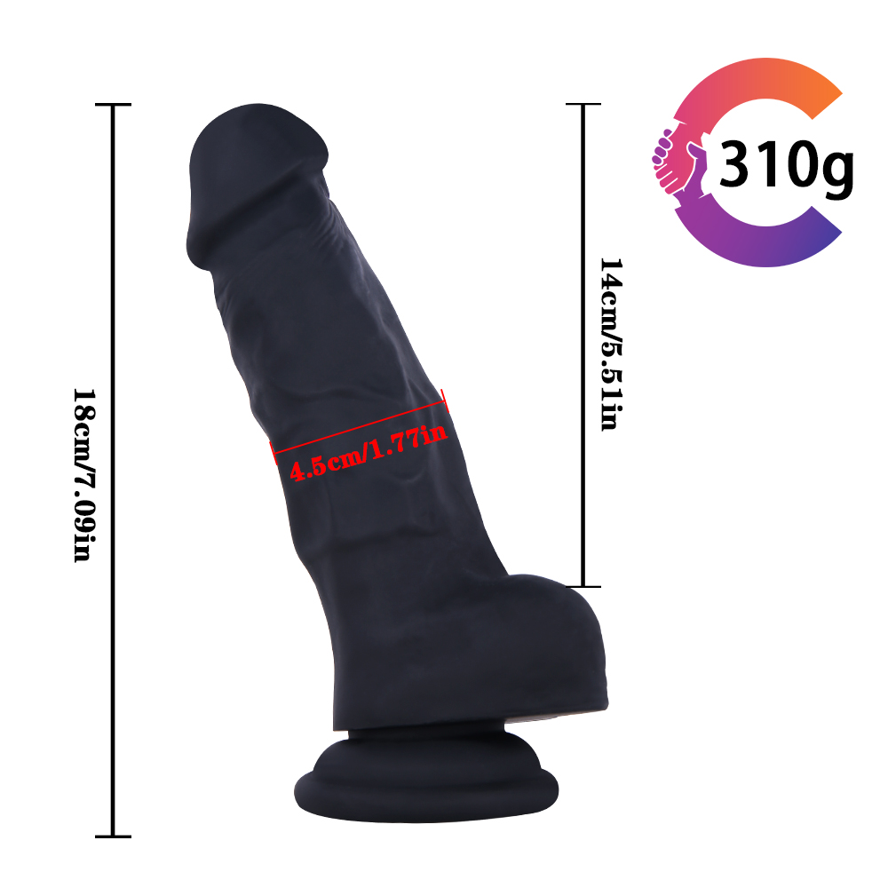 Realistic Veined Silicone Black Big Dildo-WeLovePlugs