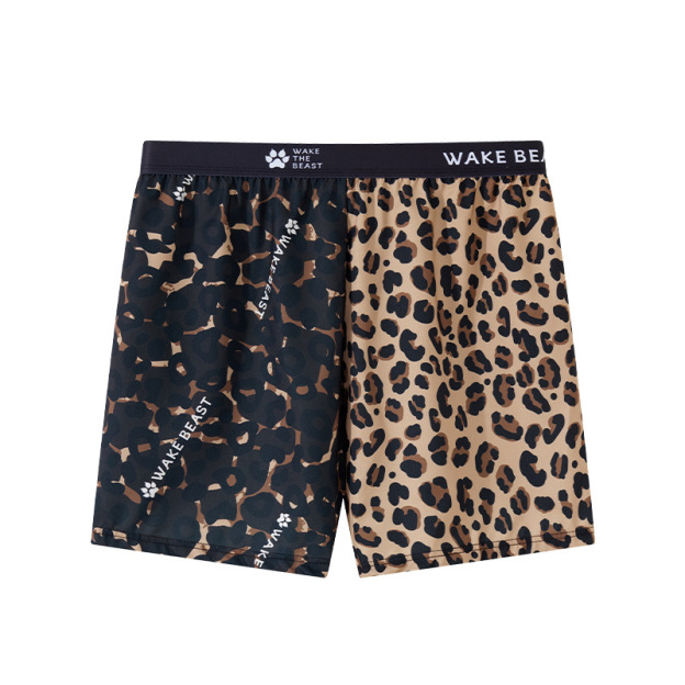 Men's Boxer Briefs With Leopard Print - Coffee - 3XL - image 3