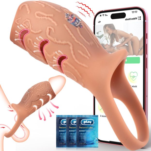 App Control Vibrating Penis Sleeve Cock Ring - image 5