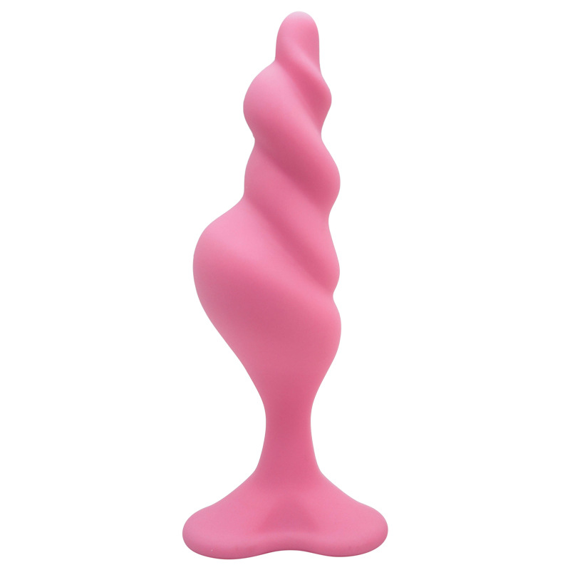 Soft Silicone Anal Plug with Rounded Tip & Flared Base - Pink - L - image 10