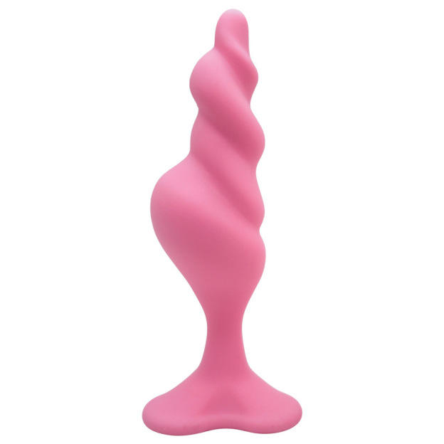Soft Silicone Anal Plug with Rounded Tip & Flared Base - Pink - L - image 10