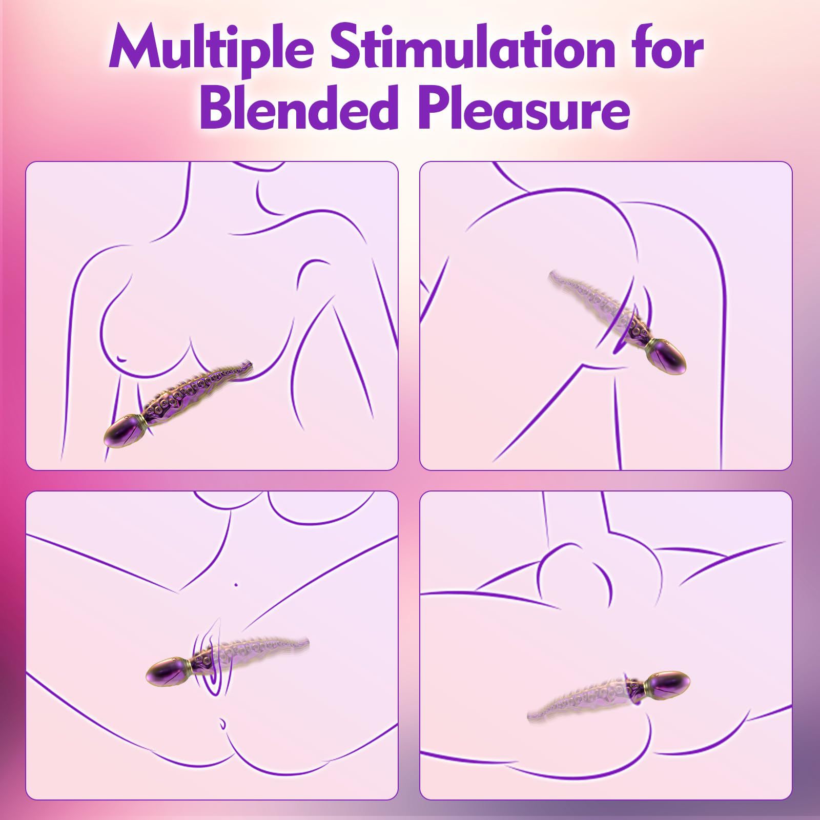 OctoTouch 10-Mode Multi-Zone Vibrator Octupos Dildo-WeLovePlugs