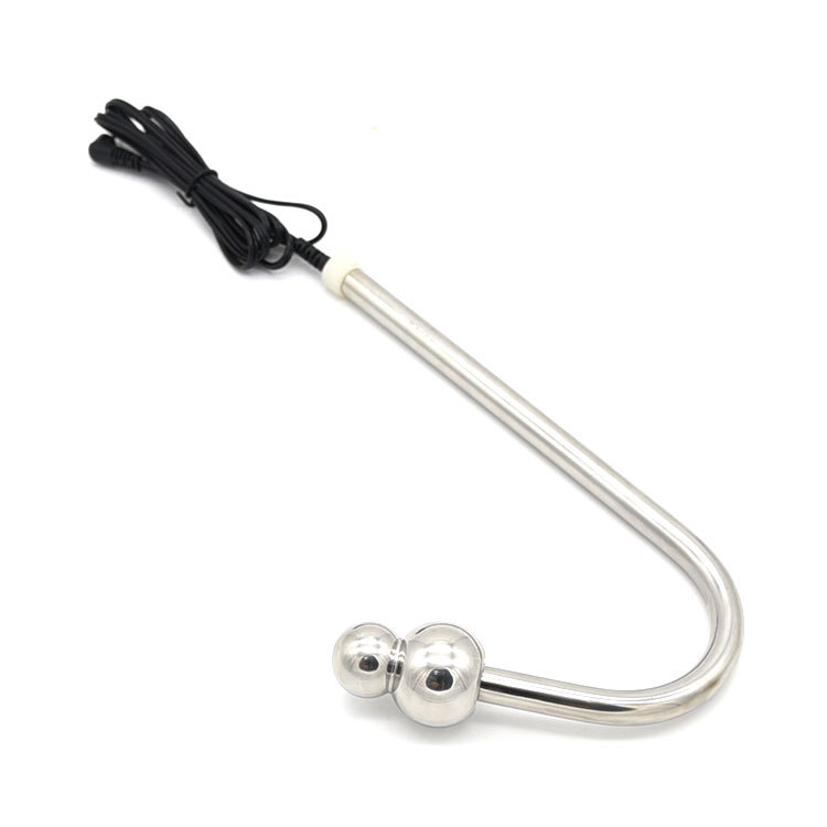 Double Beaded Electro Anal Hook - Silver - image 1