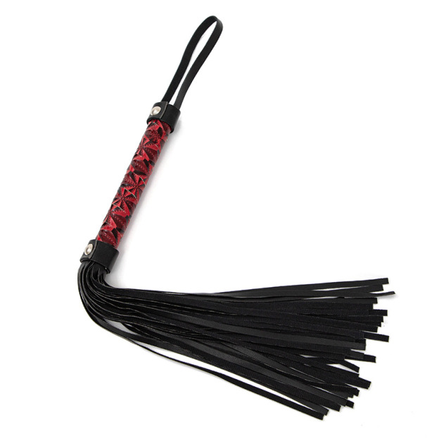 High-quality Leather Whip With Braided Handle - Red - image 1