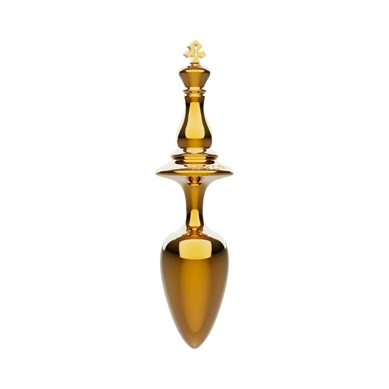 Chess King Metal Butt Plug - Golden - image 1