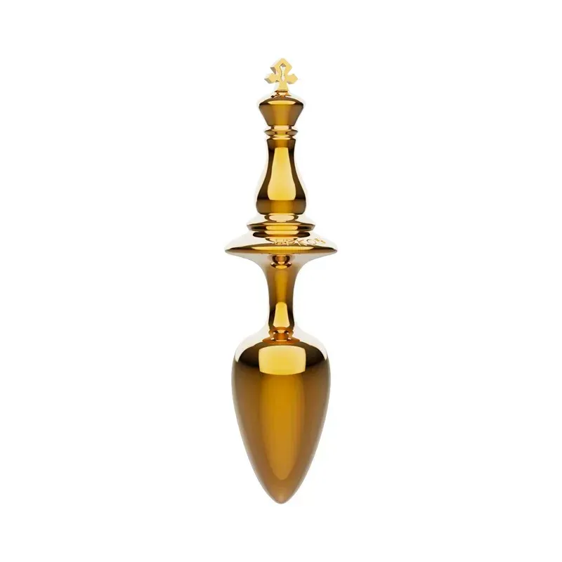 Chess King Metal Butt Plug - Golden - image 1
