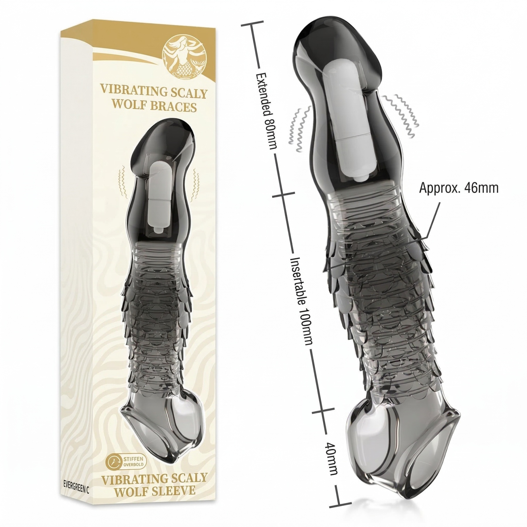 Vibrating Extension Sleeve for Added Length & Sensation - Transparent Black - image 1