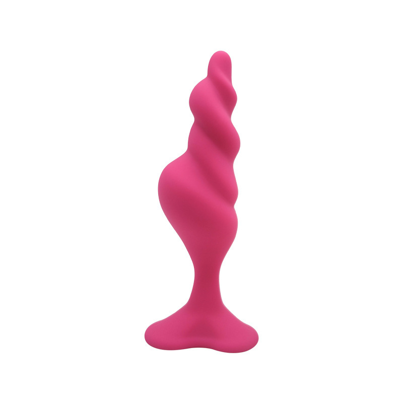 Soft Silicone Anal Plug with Rounded Tip & Flared Base - Rose - S - image 2