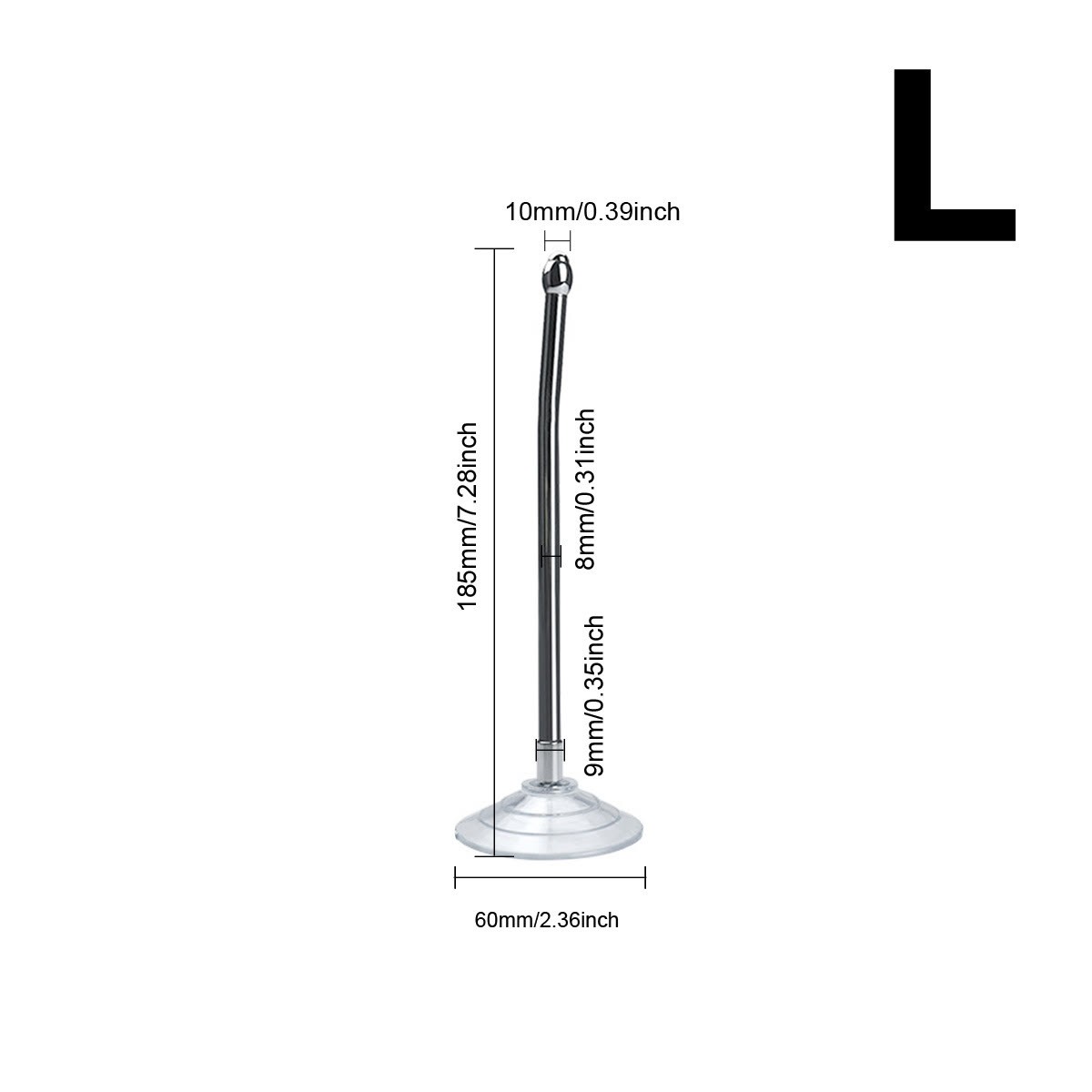 Stainless Steel Urethral Sound with Suction Cup-WeLovePlugs