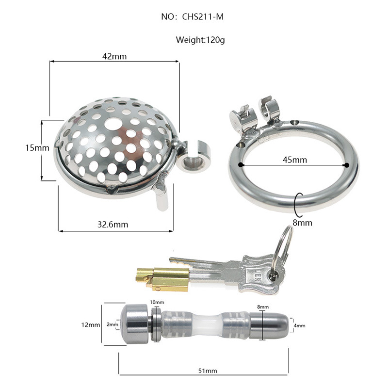 1.28'' Diameter Lightweight Stainless Steel Chastity Cage-WeLovePlugs