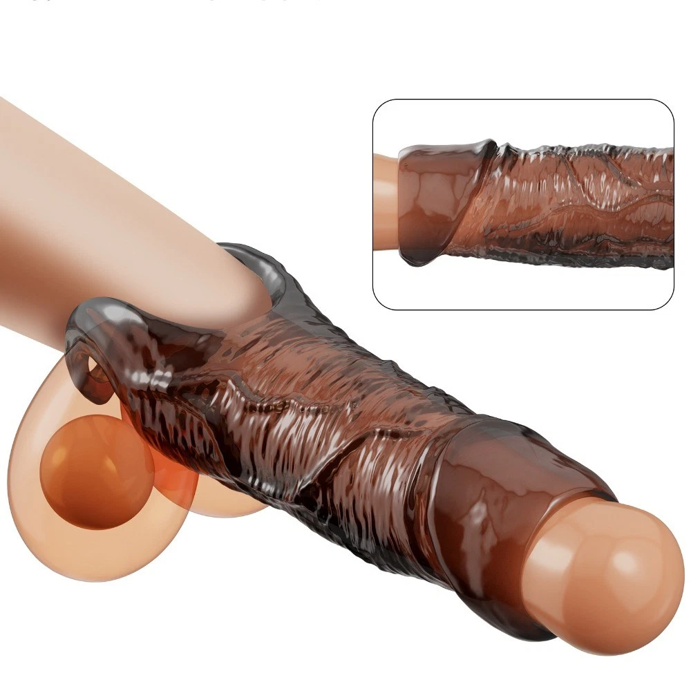 Textured Penis Extender Sleeve - 4.92'' - image 1